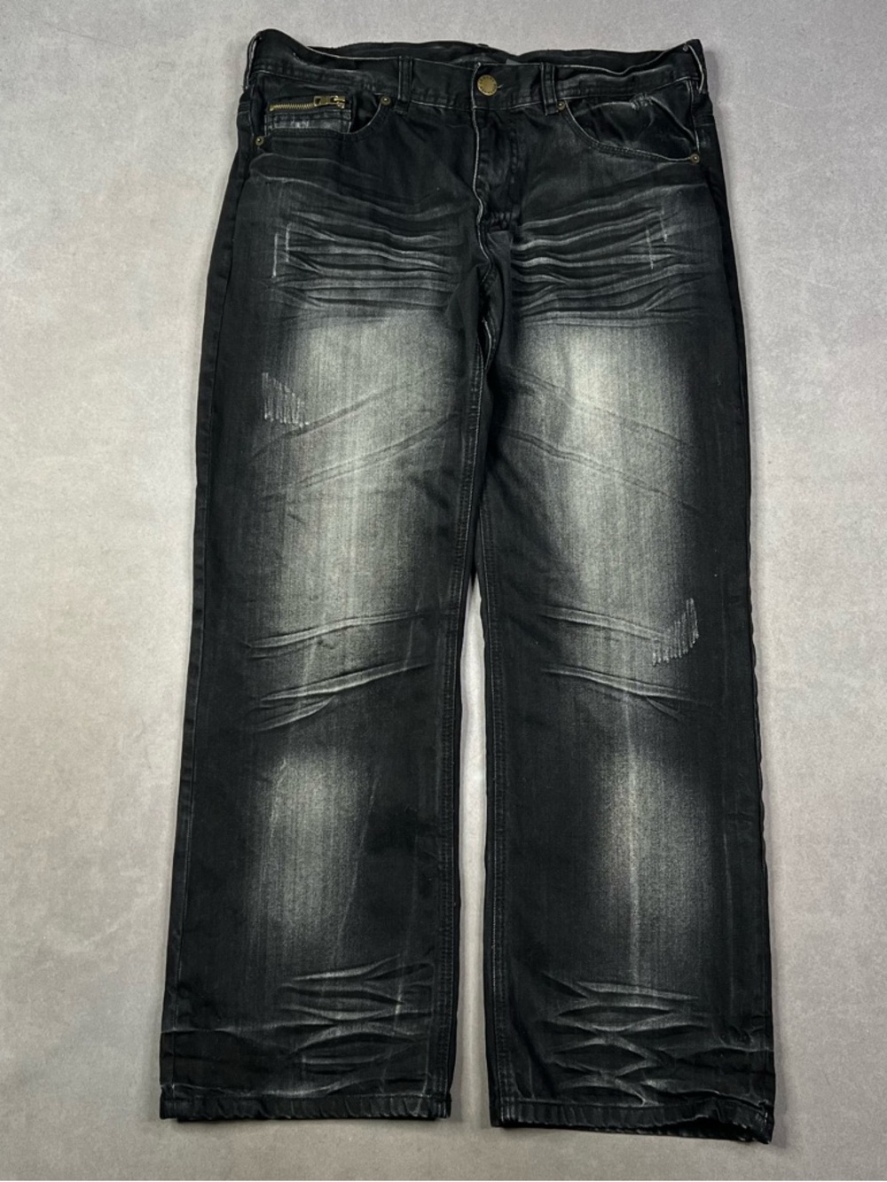 Armani Exchange Men's Black Washed Relaxed Jeans